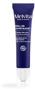 Melvita - Roll-On Givré Contour des Yeux - Eau Florale de Bleuet - Soin Apaisant, Réduit Cernes et Poches - Applicateur à Bille, Regard Éclatant - 15 ml