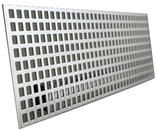 Chapa perforada de aluminio de 2 mm, Qg 10-15, rejilla para ventanas, chapa perforada de aluminio, corte uno, lámina 450 x 500
