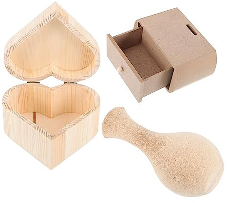 Anneome 3stücke Teiliges Holz Diy Für Handgemachte Schmuckaufbewahrung Vasen Und Dekoration Herzform Vase Für Kreative Bastelprojekte
