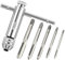 Tkxjry Lot de 6 tarauds à cliquet avec poignée en T réglable M3 M4 M5 M6 M8 avec poignée en T et porte-outils