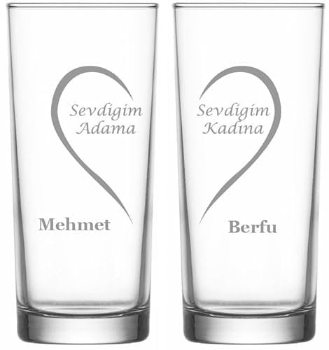 Raki Gläser mit Gravur Glas Raki Bardagi Bardak Rakigläser mit Name (Sevgi)