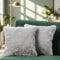 Paco Home 2er Set Kissenbezug Dekokissen Sofakissen Bezug Couchkissen Kunstfell Schlafzimmer Shaggy Flauschig Waschbar, Farbe:Grau, Sets:2pcs-Set