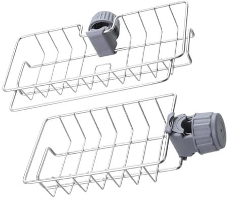 GRIRIW 2er Set Spülbecken Organizer Küchen Schwammhalter Und Abtropfgestell Für Reinigungstücher Praktisches Küchenregal Für Spüle Und Waschbecken Platzsparende Aufbewahrungslösung