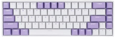Fockety 60% Clavier de Jeu Mécanique, Hot Swappable 68 Touches Clavier Mécanique Switch Blue Wireless Dynamic RVB RADLIT Anti GHOSTING Gaming Clavier avec Connexion en Mode 3