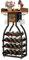 IBUYKE Portabottiglie da Terra per 15 bottiglie,Porta Vino con Porta Calici e Cassetti,Organizzatore da Bar per Bottiglie di Vino,Cantina Vino per Cucina, Sala da Pranzo,Bar,Marrone,TMJ908H