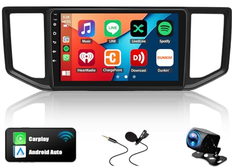 Urhause 10 Android 14 Car Stereo Radio Compatible for VW Crafter Van Man 2017-2021, 2 + 32G HD Touch Screen Car Radio with Wireless Carplay Android Auto GPS WiFi Bluetooth Backup Camera Mic