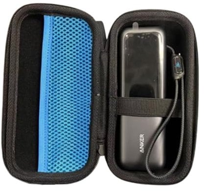 ProCase Hard Carrying Case for Anker Laptop/ 737 Power Bank, 25000mAh 165W Portable Charger Travel Storage Bag, Zippered Organizer Box for Cables Accessories with Mesh Pocket -Black