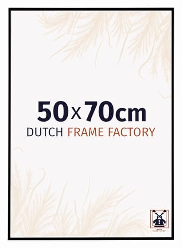 Dutch Frame Factory - Cadre photo 50x70 cm Noir Mat - Plastique | Verre acrylique antireflet, Montage mural, Convient aux photos, affiches ou puzzles, Made in Holland
