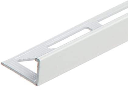 Lot de 10 Profilé alu finition carrelage angle droit 10 mm x L 2,5 m Blanc | Habille et protège les bordures tout en dissimulant les découpes pour un rendu propre et professionnel.