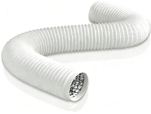 Aygrochy Weiß PVC Abluftschlauch 150mm, 6 Meters Lüftungsschlauch für Mobile Klimaanlage, Trockner, Abluftventilator, Abzugshaube, Belüftungssystem
