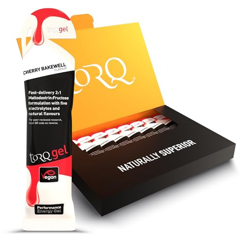 TORQ Running Gels with Electrolytes - 2:1 Maltodextrin: Fructose for Endurance Sports & Optimal Performance | Energy Gels for Running, Cycling & Marathons - 30g Carbs Per Gel | Cherry Bakewell 8