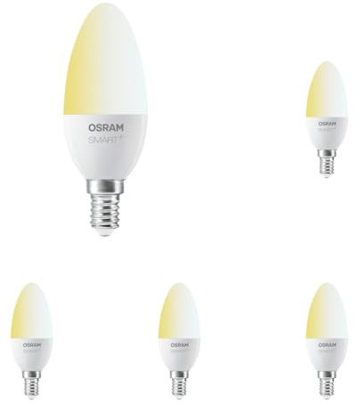 Osram Smart+ LED, ZigBee Lampe mit E14 Sockel, warmweiß bis tageslicht (2700K - 6500K), dimmbar, Direkt kompatibel mit Echo Plus und Echo Show (2. Gen.), Kompatibel mit Philips Hue Bridge