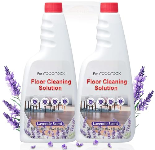 2-Pack Multi-Surface Floor Cleaning Solution Compatible with Roborock Q5 Q7 Q8 S7 S8 Qrevo Series Robot Vacuum Mop, Eco-Safe Floor Cleaner for Wet Dry Vacuum & Mopping, Pet & Kid Friendly, Lavender