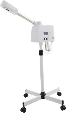 Professioneller Gesichtsdampfer Luftbefeuchter Gesichtssauna, mit Doppelfunktion von Heiß- und Kaltnebel, 360° Drehbaren Düse und Bakterizide Lampe, für Schönheitssalons, Salon und Zuhause