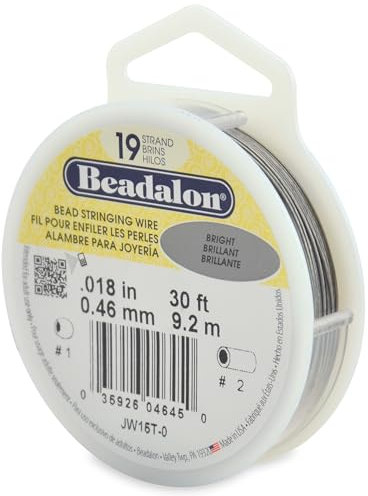 Beadalon Stringing Wire 19-Strand .018 X30'-Bright