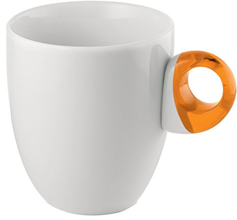 Guzzini Art&Cafe - Tazzina da caffè con Manico in Acrilico, Colore: Arancione