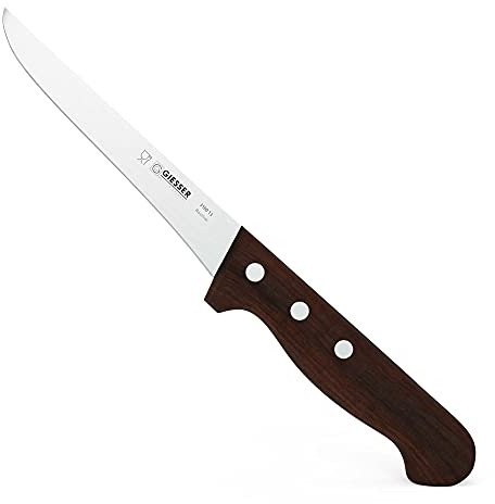 Giesser seit 1776 - Made in Germany - Ausbeinmesser mit Holzgriff rutschfest Kotibe, 13 cm, rostfrei, scharfes Metzgermesser genietet