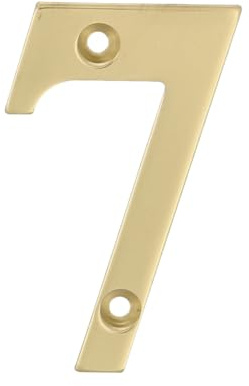 Amig Nummer 7, poliertes Messing, zum Schrauben im Innen- und Außenbereich, 100 mm, für Toren, Wände oder Fassaden von Häusern, goldfarben