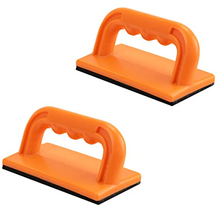 POWERTEC 71032 Sicherheits-Druckblock-Set für Holzbearbeitung, Tischsägen, Fugenfräsen und Frästische, Orange, 2 Stück