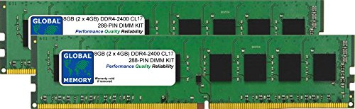 8GB (2 x 4GB) DDR4 2400MHz PC4-19200 288-PIN DIMM MEMORY RAM KIT COMPATIBLE WITH PC DESKTOPS/MOTHERBOARDS