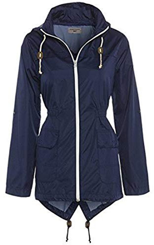 SS7 Femmes Imperméable Mac, Coupe-Vent imperméable Festival, Tailles 8 pour 16 - Bleu Marine, EU 36