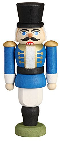 Seiffener Volkskunst Nussknacker Husar 9 cm (blau)