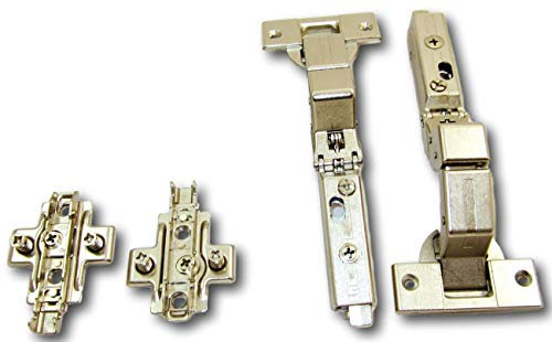 Grass Tiomos Charnière avec profondeur de boitier extrêmement faible, 9 mm M9 Set (2 x charnière, 2 x plaque de montage, 1 x gabarit de perçage)