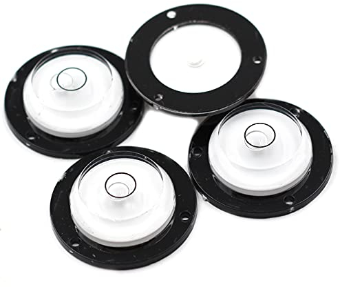 Chiloskit 4 Pcs 43mm Mini Bullseye Bubble Level Spirit Level Plastic Circular Level Clear Liquid for RV Tripod with Mounting Hole