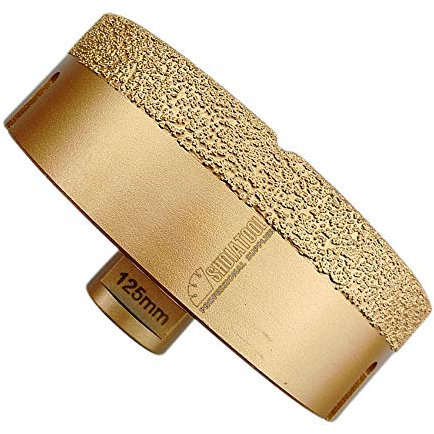 SHDIATOOL Punta per Trapano Diamantata 125mm Vacuum Brasato Foretto Diamantato con Filettatura M14 per Porcellana Piastrella Granito Marmo Taglio a Secco