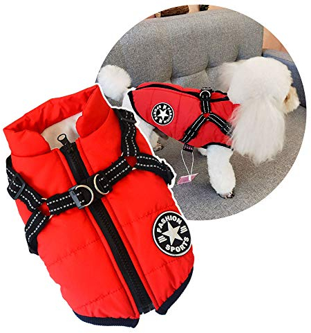 Pettorina invernale per cani, calda giacca per cani di piccola taglia, protegge dal freddo