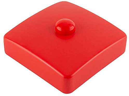 9 x PFOSTENKAPPE ROT ECKIG KUNSTSTOFF 91 x 91 MM