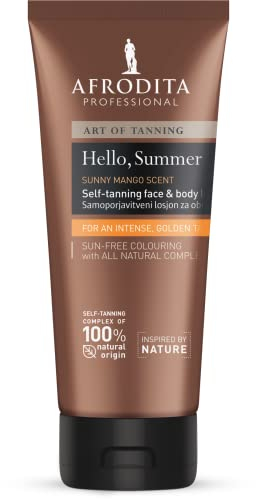 Afrodita Professional ART of TANNING Hello, Summer Selbstbräunungslotion für Gesicht und Körper | 150ml | Für einen strahlenden, makellos gebräunten Teint ganz ohne UV-Strahlung | Frei von Paraffin