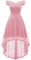 Homrain Robe Vintage Femme Elegante Pin up High Low Jupe Asymétrique pour Soirée Cocktail Bal Mariage Réunoin Fête Pink XS