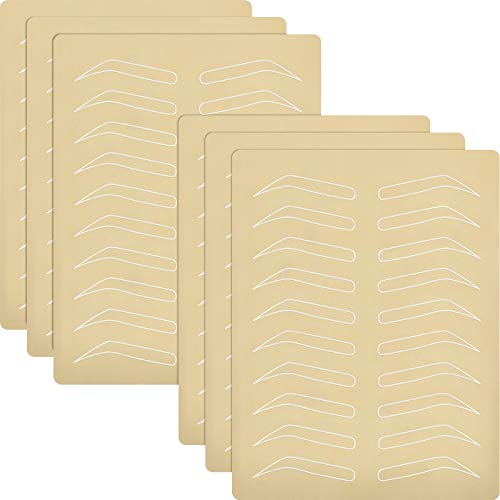 6 Augenbrauen Tattoo Haut Üben Microblading Tattoo Haut Übungsblatt Keine Tinte Erforderlich Doppelseitige Übung Haut (Weiß Augenbrauen Tattoo Haut)