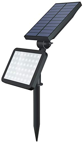 OUSFOT Solarleuchten Garten Solar Strahler für Außen Garten mit Erdspieß 48 Leds Solarspot 5 Beleuchtungsmodi Wasserdicht (IP65), Schwarz
