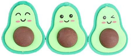 Adam Victor Kreativer Avocado-Radiergummi, 3 Stück, hübscher 3D-Avocado-Radiergummi, Party-Dekorationen und Gastgeschenke