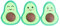 Adam Victor Kreativer Avocado-Radiergummi, 3 Stück, hübscher 3D-Avocado-Radiergummi, Party-Dekorationen und Gastgeschenke