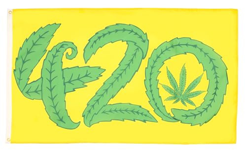 AZ FLAG Flagge Marihuana It's 4.20 o'Clock Somewhere 90x60 cm 2 Ösen | Für innen und außen Union Jack dekorative Flagge doppelte Nähte und verstärkte Kanten mit Metallösen 100D Polyester