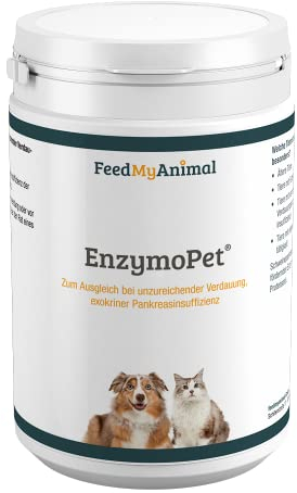 FeedMyAnimal EnzymoPet | 150 g | Ergänzungsfuttermittel für Hunde und Katzen | Es kann zur Unterstützung bei exokriner Pankreasinsuffizienz beitragen | Mit Schweinepankreas