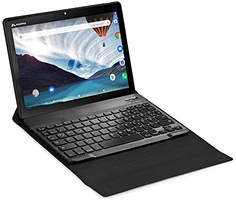 Acepad A150 Tablet mit Tastatur, 10,1 Zoll, 128 GB, 14 (6+8) GB RAM, Android, 4G (LTE), Performance T616 Octa-Core, Dual-SIM, 10, Dual Wi-Fi, BT5, Markenqualität (Grau mit FIX Bluetooth Tastatur)