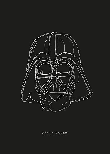 Komar Star Wars Lines Dark Side Vader - Größe: 50 x 70 cm, Wandbild, Poster, Kunstdruck (ohne Rahmen)