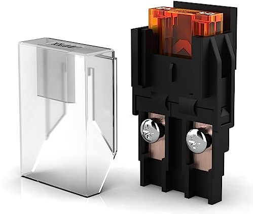 AUPROTEC Sicherungshalter für Maxi Sicherungen bis 100A mit Schutzabdeckung inkl. Maxi Sicherung 40 A orange