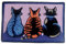 VIONNPPT Süße Katze Knüpfteppich Zum Selber Knüpfen DIY Stickkissen Teppich, Unfinished Häkelteppich Set mit Vordruck, Latch Hook Kits für Kinder und Erwachsene (DREI,60cmx40cm)