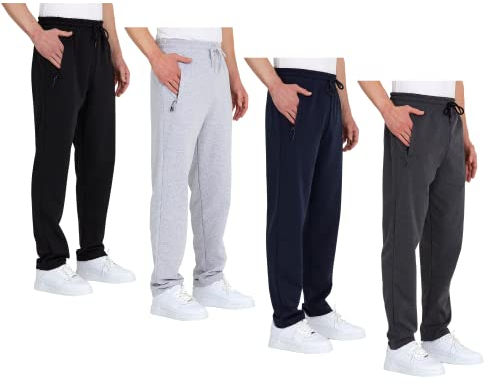 COMEOR Jogginghose Herren mit Reißverschlusstaschen Baumwolle Trainingshose - Sporthose Jogginghosen Männer Jogger | Jungen Freizeithose