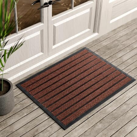 ubdyo Door Mats Indoor - Extra Durable Dirt Trapping Indoor Mats - Non-slip Rubber Rubber Door Mat - Low Profile Welcome Mat - (61 x 91 cm, Bright Burgundy)