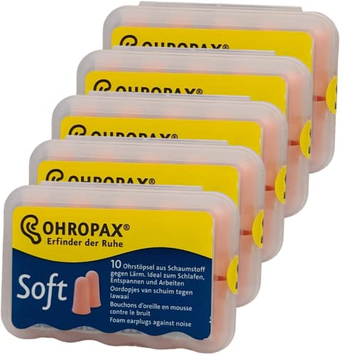 Ohropax soft I Ohrstöpsel aus Schaumstoff I 5x 10er Sparset I plus PharmaPerle giveaway