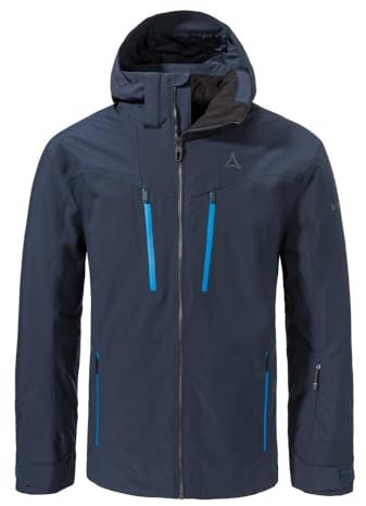 Schöffel Herren Ski Jacket Tanunalpe M, wasserdichte und atmungsaktive Skijacke, Outdoorjacke mit Schneefang und abnehmbarer Kapuze, navy blazer, 56