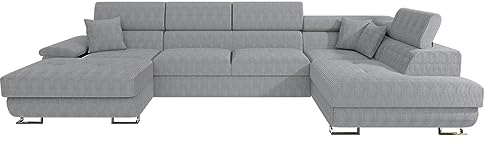 Mirjan24 Ecksofa Cotere Bis Cord, Eckcouch, Sofa mit Schlaffunktion und Bettkasten, U-Form Couch Farbauswahl Wohnlandschaft vom Hersteller (Poso 110, Seite: Rechts)