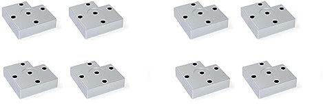 Emuca - Pieds de Meuble en Plastique Gris Métallisé, Lot de 4 Pieds de Hauteur 15 mm