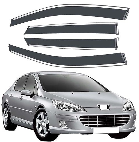ZAFONI 4pcs Voiture Déflecteurs, pour Peugeot 407 DéFlecteurs Vent FenêTre LatéRale vant ArrièRe Pare Pluie Soleil Accessoires
